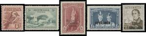 Attractive collection with Engraved 6d Kookaburra (**), 1928 Kookaburra M/S x2 (one **), 1930s Commemoratives complete plus Kingsford Smith 'OS' Overprints VLMtd, 6d Air optd 'OS' imprint strip of 3 (*/**), KGVI Issues complete with 3d blue Dies + White W