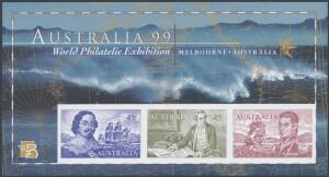 Box of modern M/Ss, sheetlets & other weird stuff, noted 1999 Australia 99 P-stamp sheets x2 different, 2004 Brownlow Medal P-sheet, part-imperf issues, die-cut sheetlets, Lifesaving lenticular M/S x2, Leunig booklet panes, etc, also Territories including