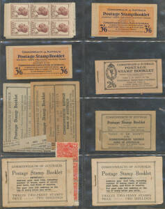 Pre-decimal group with 1934-35 black on cream cover, New Design, Revised Text B46Ca (2), B47 (one pane only), B49a (one stamp missing), KGVI with 2/6d B55, 3/6d Revised Text B56B, some toning issues. (9)