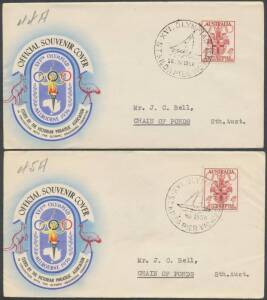 1956 Olympic Games complete set of 52 pictorial cds on illustrated VPA covers, most strikes are very fine to superb, typed addresses. (52)
