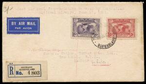 1931 (June 27) cover from Brisbane with typed endorsement "Last Air Mail from Brisbane carried by Australian National Airways, June 27 1931", registered, a bit soiled. Unlisted in the AAMC. [The company, founded by Kingsford Smith and Ulm in October 1928,