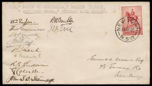 1935 (May 15) AAMC.500a) Australia-New Zealand with typed endorsement "Per Faith in Australia Relief Flight/..." AAMC #500a, signed by the 11 airmen and officials involved including "PG Taylor", "J Percival", "John SW Stannage" & "RN Boulton", endorsed on