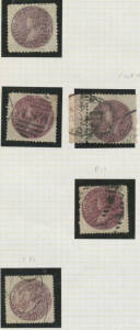 Album leaves and three stockbooks with duplicates, NSW Diadems to 1/-, 1856 (6d) 'REGISTERED', 1888 5/- Map unused, 20/- Governors plus 'SPECIMEN', 5/- Coin (5), 1897 Jubilee 1d & 2d marginal blocks mint, Charity 1/- (2) & 2/6d used, 1891 Postage Dues to 