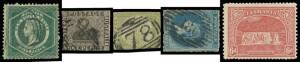 Handy collection with pickings from all Colonies including NSW 3d Sydney View with superb BN '78' (rated RR), Diadems Perf 12 5d and Perf 13 6d with Wmk '5' & with Wmk '12', Governors 20/-, perf 'OS/NSW' to 2/6d & perf 'OS' to 1/-; Queensland Sideface 1d 