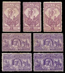 1900 Boer War Charity 1d x3 & 2d x4, rather mixed condition but all presentable, Cat.&pound;1690. (7)
