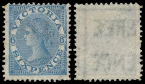 1867 Laureates 1867-70 Emergency Printings with Watermark Value in Words 6d blue with Watermark 'THREE/PENCE' SG 165, tiny blemishes, unused, Cat &pound;400. Under-rated. Geoff Kellow at page 169 states "This is a rare stamp unused".