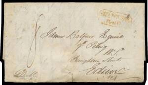1841 entire letter headed "Craigie Burn Port Phillip/10th June 1841" & signed "Daniel MacKenzie" to Scotland with a legible strike of the scarce octagonal 'MELBOURNE/PAID' h/s in red & fine ovoid 'MELBOURNE/[crown]/ JU*24/184-/NEW.S.WALES' (reversed day '