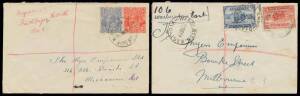 Provisional registration labels companion lot with hand-drawn "labels" including a few fashioned from pieces of stamp selvedge including from 'BAMGANIE' (rated R), ' TO BARRAKEE' (RR), 'GOWANGARDIE' (RRRR but poor), 'KOTTA/VIC', 'KURTING', 'MATHIESONS', '