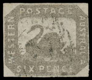 1857-59 Hillman Lithographs Imperf 6d grey-black SG 19, close even margins, light numeral cancel, Cat &pound;550. Superb!