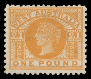 1901-10 V/Crown &pound;1 orange BW #W66B (SG 128a), minor imperfections, large-part o.g., Cat $1000 (&pound;700).