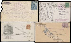 Box of mostly pre-1980 covers & postal stationery with a plethora of instructional & other unusual handstamps, lots of pre-WWII mail include a good number of 19th century items, includes airmail, registered, military, Dead Letter Office, Postage Due, Spec