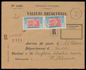Mounted range of pre-WWII covers from many offices including 1901 (REGISTERED) & 1903 'JACQUEVILLE', 'OUME', 'BOUAKE', 'SASSANDRA', 'TABOU', 'ABIDJAN-BOUAKE' TPO, 'TENKODOGO', 'BIMBOKRA-ABIDJAN' TPO (light), 'ABOISSO', 'MAN', 'BOUAKE', 'ASSINIE', etc, inc