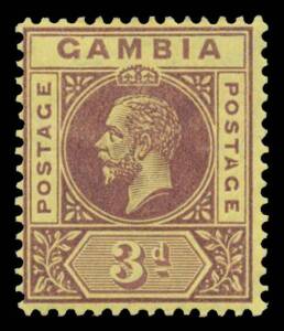 1912-22 MCA 3d purple/yellow with Split 'A' in 'POSTAGE' at Right SG 91d, Cat &pound;190.
