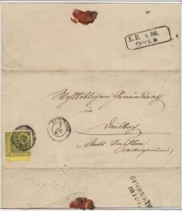 BADEN: 1851-68 well presented study on 15 annotated pages, many attractive stamps with full margins including 1862 18kr green FU, majority used, many with numeral cancellations including three in red. plus shades, Rural Postage Dues, 3 covers and 3 forger