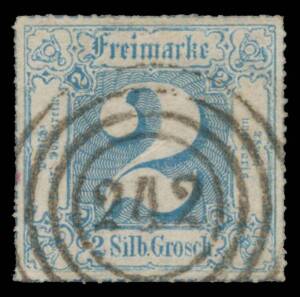 THURN & TAXIS: 1852-66 well presented attractive study on annotated pages for the Northern and Southern Districts, with all values represented and identified by their different printings, includes used on piece, four blocks of 4 */**, shades, 27 reprints 
