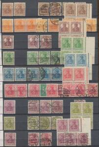 1872-2000s duplicated mainly used collection in seven volumes concentrating on the pre-1949 period, with an album of the Germania issues, Allenstein, Bavaria & Upper Silesia overprints plus Baden, Berlin, Occupied Zones and Wurttemberg, many useful items 
