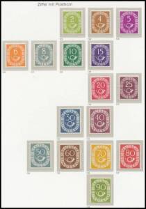 1949-95 cased three volume unmounted collection, complete as per Michel album pages to 1980, then a few gaps, with the earlier commemorative, Charity issues, Numeral & Posthorn & President Heuss sets plus M/Ss. From our sampling appears to be all mint unm