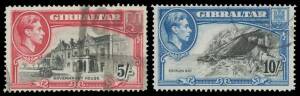 1938-51 KGVI Issues SG 121-143 complete simplified plus many dies & perfs including 2d grey SG 124ab, 5/- SG 129 (parcel cancel) & 10/- SG 130 etc, Cat &pound;800 approximately. (70)