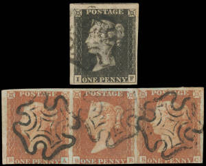 1840-1990 in five stockbooks with a presentable 1d black (4 margins),1841 2d blue pair, Imperf 1d reds (2 on cover), Perf 14 & Perf 16 1d "Stars", Plate 188 pair *, &frac12;d Bantam Plate 5 x3, 1854 outer to India with 10d & 1/- Embossed (both cut-to-shape but 