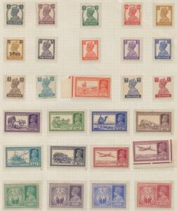 QV range including 1854 &frac12;a blue (3, one unused), 1865 2a yellow unused, 1867 6a8p mint (crease), KEVII to 3r, Officials with 25r SG O72 used, 'CEF' overprints, KGV to 10r (fiscal) 'IEF' overprints, KGVI to 10r mostly mint, Republic with 1957 Maps * and 'U