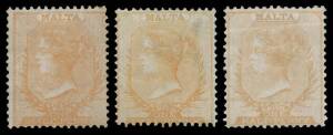 1860-84 Half Penny collection with unused/mint stated to include SG 2, 3 x2, 3a x3, 4 x3, 5, 8 x2, 10 x15, 11, 12, 14 x2, 15 x7 etc, also a useful used range, condition variable but generally good to fine, some of the unused stamps have part- to large-par