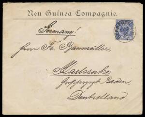 1895 Neu-Guinea Compagnie cover to Germany with German 20pf tied by largely very fine 'HERBERTSHOHE' cds, Sydney transit & 'KARLSRUHE' arrival b/s, minor blemishes.