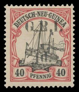 1914-15 6mm Spacing on German New Guinea '4d.' on 40pf black & carmine SG 9, Richter guarantee handstamp, Cat &pound;425.