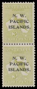 1918-23 Fifth Setting 3d olive Dies I/II vertical pair SG 109ab, unmounted, Cat &pound;425+ (mounted).