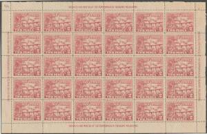 1925-31 Huts the duplicated balance of the low denomination sheets from the three issues with annotations as to paper, gum, pinholes etc, some more extensive separation but again generally of very fine appearance. (32 sheets)