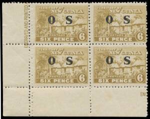 1925-31 Huts Double Perforation Varieties comprising &frac12;d orange complete sheet of 30 with Blind Perfs at Top & a second line of perfs added, some perf separation & toning; 2/- lake block of 10 (2x5) with Double Perfs at the Top, unmounted; and overprinted 
