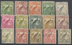 1931-34 Birds 1d to &pound;1 SG 177-189 & Air Mail Overprints &frac12;d to &pound;1 SG 190-203 (the 1/- faded), generally very fine commercially used, Cat &pound;575. (31)