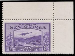 1935-39 Bulolo &pound;2 bright violet SG 204 upper-right corner example, unmounted, Cat &pound;350+ (mounted). Superb!