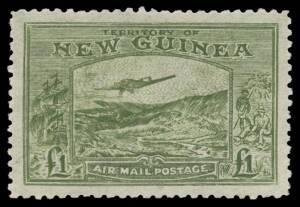 1935-39 Bulolo 1939 &pound;1 Panelli forgery, exceptional centring, "mint" with large-part gum. [The forgeries are rarely as well centred as this example]