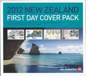Diverse range of New Zealand Post "product" to 2012 including M/Ss, booklets, etc, FV $NZ280+; also FDCs Annual Packs, postal stationery including Annual Packs, Post Office and other literature, ephemera and exhibitions material; also a similar range of N