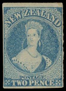 1862-64 Large Star Imperf 2d blue SG 39, margins close to good, a little aged, unused, Cat &pound;700.