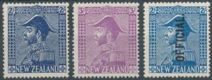1926-34 Admirals Jones Paper 2/- deep blue & 3/- mauve SG 466-7 also Cowan Paper 2/- light blue with 'OFFICIAL' Overprint SG O112, unmounted, Cat &pound;270 (mounted) (3)