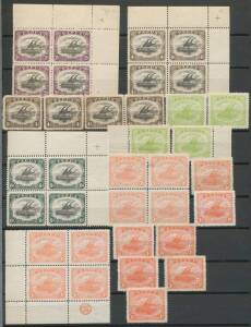 Would-be dealer's stock with mint BNG to 6d, Lithos 4d & 6d blocks of 4, Bicolours to 5/-, Pictorials to 10/- plus 1d 1&frac12;d & 3d imprint blocks of 4, Jubilee 1d & 5d imprint blocks of 4 with Apostrophe Flaws, Perf 'OS' low values & 'OS' Overprints to 1/3d x