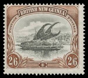 1901-05 British New Guinea range on display leaves including Watermark Vertical two sets to 1/- plus 2/6d SG 16a, a selection of annotated frame & vignette varieties (not checked for papers & watermarks) etc, Cat &pound;1200+; also unused 1d & 1&frac12;d Postal Cards.