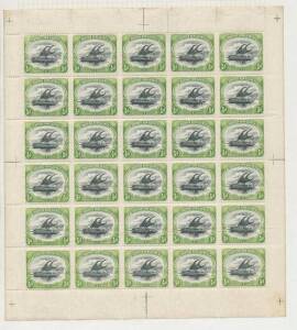 1901-05 British New Guinea complete sheets of 30 comprising Watermark Horizontal 2d with Vignettes Plate 1, and Watermark Vertical &frac12;d & 1d with Vignettes Plate 1, and &frac12;d & 1d with Vignettes Plate 2, a few blemishes but generally fine to very fine with man