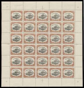 1910 Large 'PAPUA' 2/6d Type C SG 83 with the Watermark Upright complete sheet of 30, exceptional centring for a sheet, a few minor tonespots still remarkably fresh, unmounted, Cat &pound;1950++. Ex Colonel Harrie Evans: sold at the Prestige auction of 6/10/200