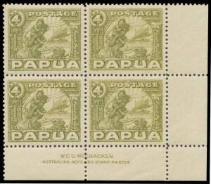 1932 Pictorials 4d Mother & Child SG 135 McCracken Imprint block of 4, unmounted. Very scarce & superb! [Better centred than the superb block sold at the Prestige auction of 24/4/2009 for $604]