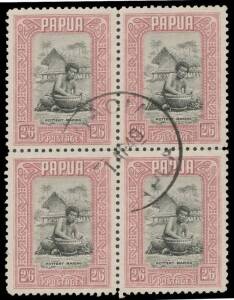 1932 Pictorials 1/3d 2/- & 2/6d SG 140-2 blocks of 4, well centred, central 'BWAGAOIA' cds, Cat &pound;350+. Scarce multiples. (3 blocks)