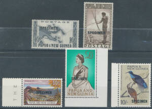 1952-2002 mostly mint collection in 3 stockbooks to 1982 with multiples up to blocks of 16, with Specimens comprising 10/- Map, &pound;1 Fisherman, 10/- Rabaul x3, &pound;1 QEII x4 and 10/- Bird of Paradise x2, plus 2 volumes of issues 1985 onwards mostly blocks of 