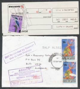 A fascinating group of mostly 1990s commercial covers including many oversize items with high values frankings including K5, K5 pair & K10, numerous other better frankings including Emergency Surcharges, many from overseas readdressed to Australia with ad