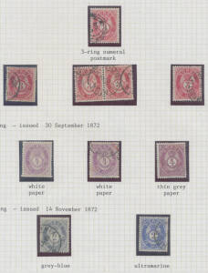 NORWAY: 48pp "Posthorns" exhibit with stamps including Overprints & Surcharges, usages including 1914 cover with very fine 'BERGENS POSTKONTOR/[posthorn]/ II ' seals on the reverse, good range of Postal Stationery including better commercial usages, etc, 
