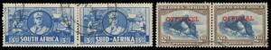 1937-54 KGVI Period including Voortrekker sets, War Effort sets & 1943-47 "Bantam" Postage Dues all in appropriate pairs or strips, plus SWA including Huguenots, both War Effort sets & many Officials all in appropriate pairs or strips, the SWA Officials 