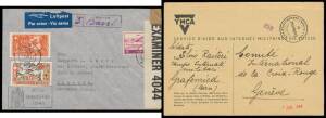Partly mounted & annotated selection of covers including 1832 to London with very fine straight-line 'ST GALLEN' h/s, 1873 to Germany with 5c & 20c, 1925-26 flights x3, attractive WWII group with some better frankings & stampless covers from Geuensee & Gr
