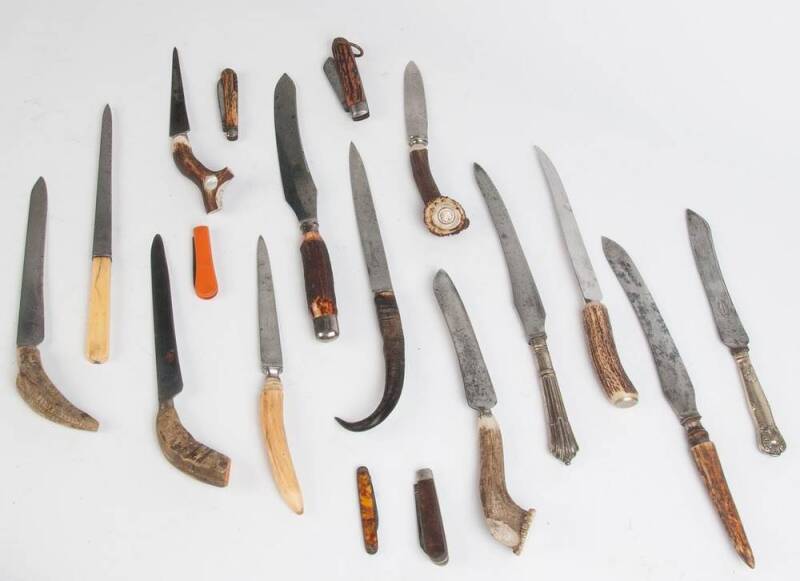 Pocket knives, carving & bread knives, mixed vintages. (79+ items)