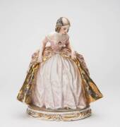 An Italian Guido Cacciapuoti porcelain figure of a young beauty in a ball gown, No 1082, 28cm high