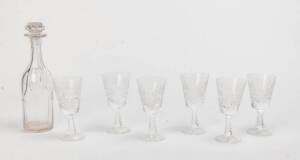 Set of 6 WATERFORD crystal wine glasses, 20th Century. 15cm each